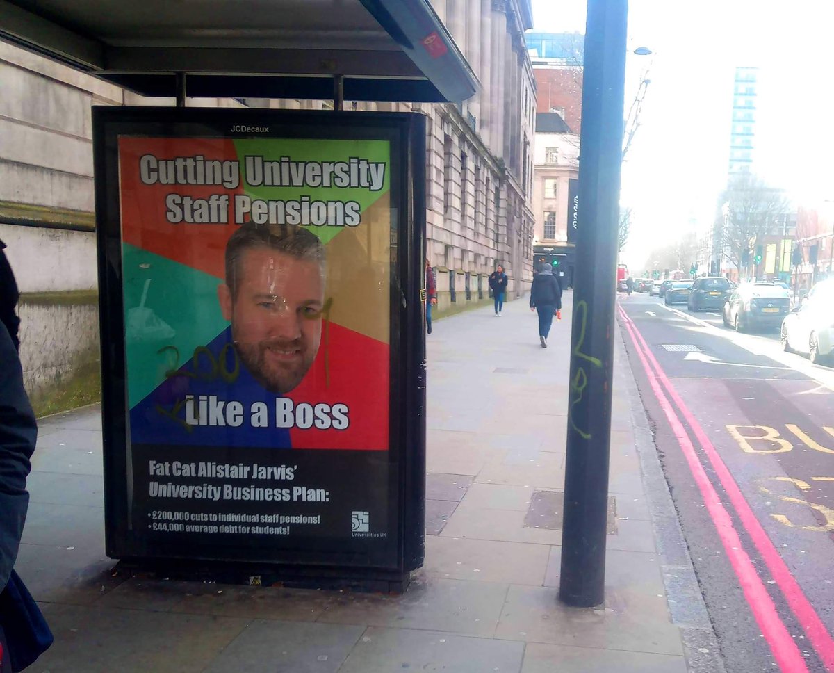 These appeared outside several London universities this morning, in support of the #UCUStrike of university workers against low pay; pension cuts; precarious working conditions; and race and gender pay gaps. #UCUStrike #FourFights #UCuStrikesBack