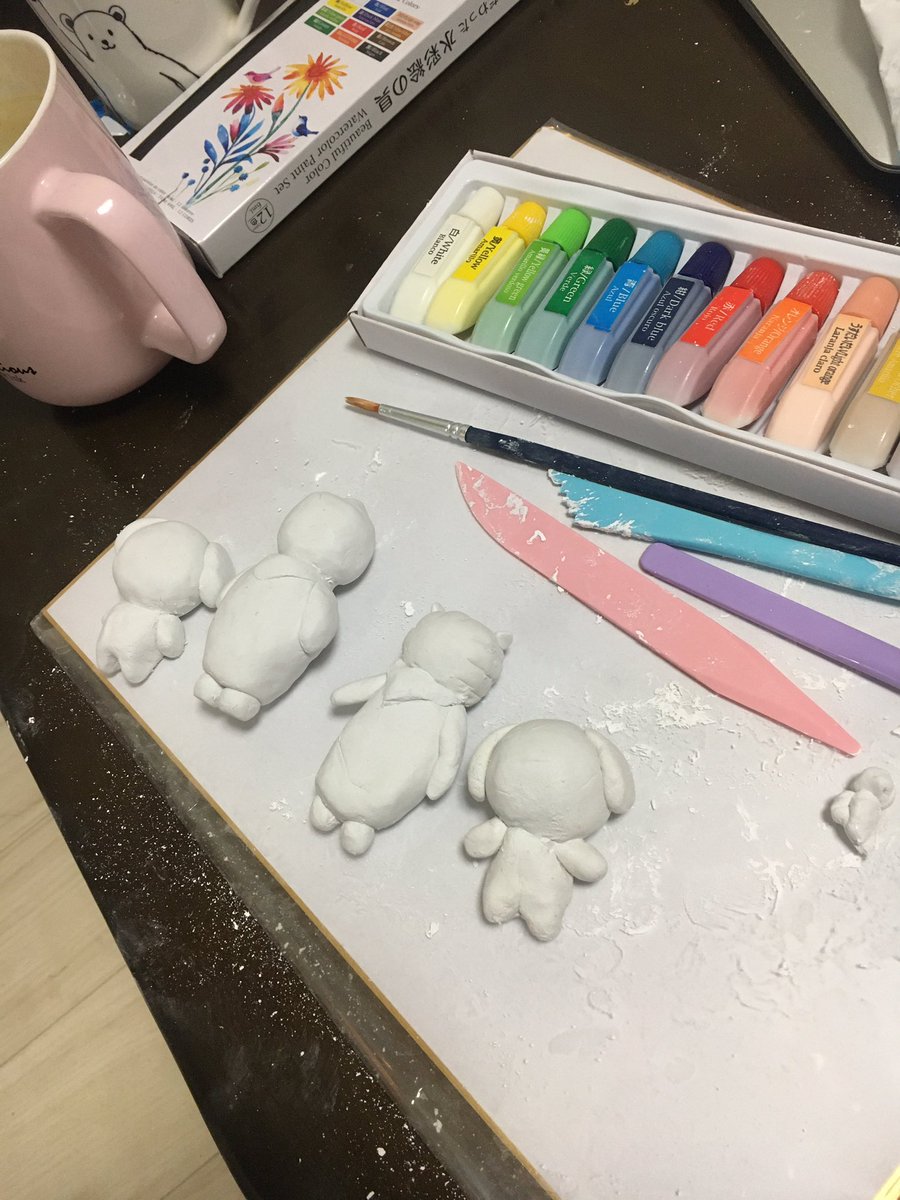 jimininity's tweet photo. Me and my boyfriend were doing arts and crafts today. #bt21 #chimmy #rj @BT21_ https://t.co/qTU1uYadM3