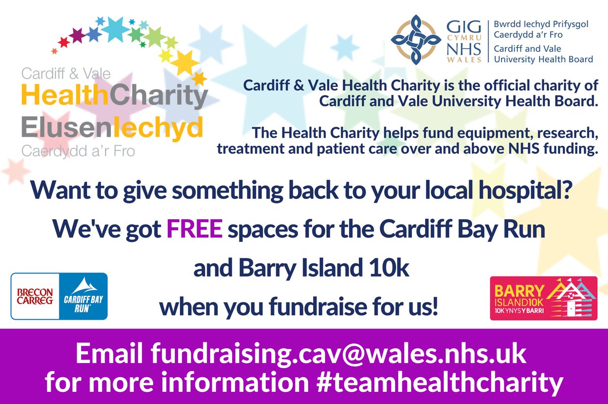 There are just 7 days left to register for the Cardiff Bay 10K and places are filling up fast!   If you would like to support your local hospital, please email fundraising.cav@wales.nhs.uk <a href="/heath_run/">Heath Massive Run Club</a> #TeamHealthCharity