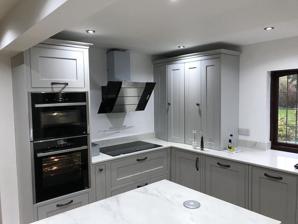 English Revival by Mereway fitted for one of our clients with Dekton Tundra tops and Neff appliances from the team at Stortford Kitchens