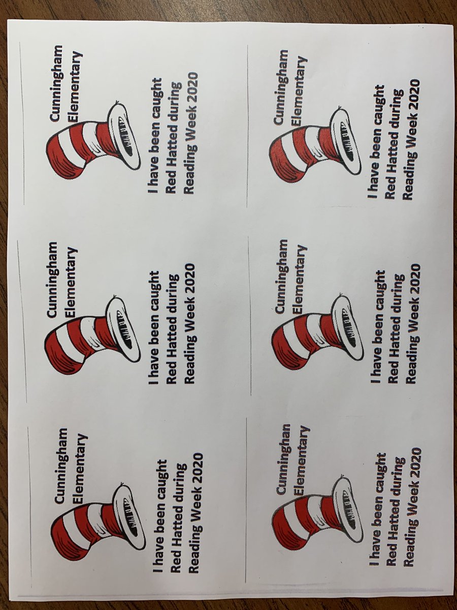 <a href="/CunninghamSTARS/">CunninghamSTARS</a> kicking off a “Caught Red Hatted” initiative for #ReadAcrossAmerica. Who will get caught?!?!? #pawtucketproud <a href="/PSDRI_Schools/">Pawtucket School Department</a> <a href="/PawtSchlsonRIse/">Pawtucket Schools- Office of Teaching & Learning</a> @PSD_Sup <a href="/LBRamzi/">Lisa Benedetti-Ramzi</a>