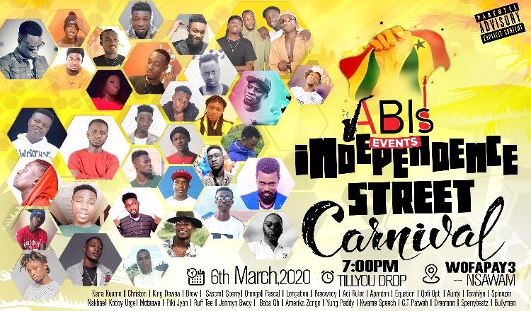 Abis_Event's tweet photo. Abis represents to you the first ever street carnival to hit Nsawam on 6th March 2020 ,,, come let’s discover talent and have fun . #LetsDoMusic https://t.co/sHe12Z2cj1