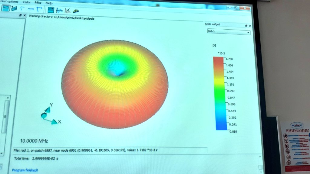 MMagdowski's tweet photo. At my #GRIAT_EMC course, we also started to deal with electromagnetic field coupling today, did some simulations with #CONCEPT_II from @TUHamburg and analyzed the #RadiationPattern of electrically small and large sources. https://t.co/X7pd0nMqqg