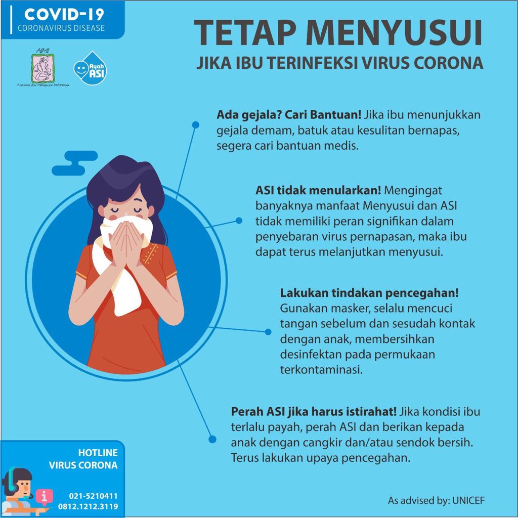Holaaa.. selamat malam bunda. Lagi heboh virus Corona, yuk baca ini dulu. Jika Terinfeksi Virus Corona, Apakah Tetap Menyusui? Silakan disimak infografis berikut
