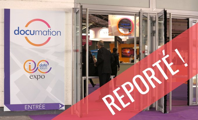 Report des salons <a href="/iexpo/">i-expo</a> &amp; @Documation2020
 aux 26, 27 et 28 mai prochains. 
Les organisateurs sont ds l’obligation de reporter l'évènement, suite interdiction formulée à l’égard des évènements réunissant +5000 personnes en milieu confiné, suite à la propagation du coronavirus