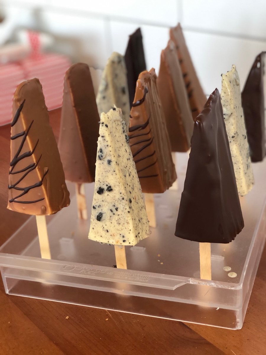 Now available at our Trinity location! New York Cheesecake Pops 🍡 dipped in your choice of Belgian Chocolate 😋