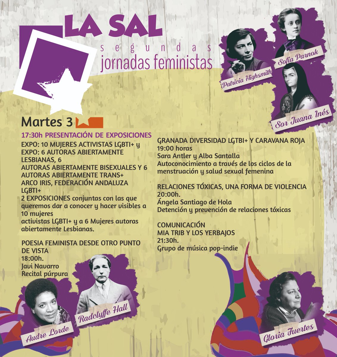 ArcoIrisGranada's tweet photo. 🏳️‍🌈GRANADA: Mañana estaremos en @LaSal_Pub a las 17:30h para hablar de Mujeres Activistas #LGBTI+ y Mujeres Autoras #LBT dentro de las 2das JORNADAS FEMINISTAS de LA SAL
#LaSal
#ARCOIRISLGBTI
#FederacionArcoIris https://t.co/ipWuwTMwER