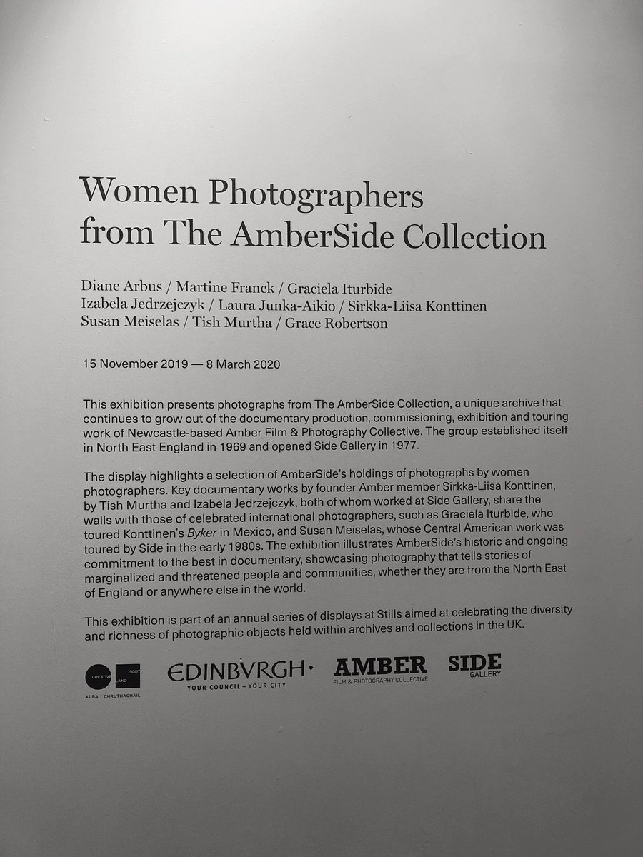 DAVIDLYNCHY's tweet photo. Women Photographers from the Amberside Collection, superb work. 📸 @StillsEdinburgh @SideGallery 
@SirkkaLK @smeiselas 
Diane Arbus 
Martine Franck 
Graciela Iturbide 
Izabela Jedrzejczyk 
Laura Junka-Aikio 
Sirkka-Lissa Kontinnen 
Susan Meiselas 
Tish Murtha 
Grace Robertson https://t.co/fQga36dzlO