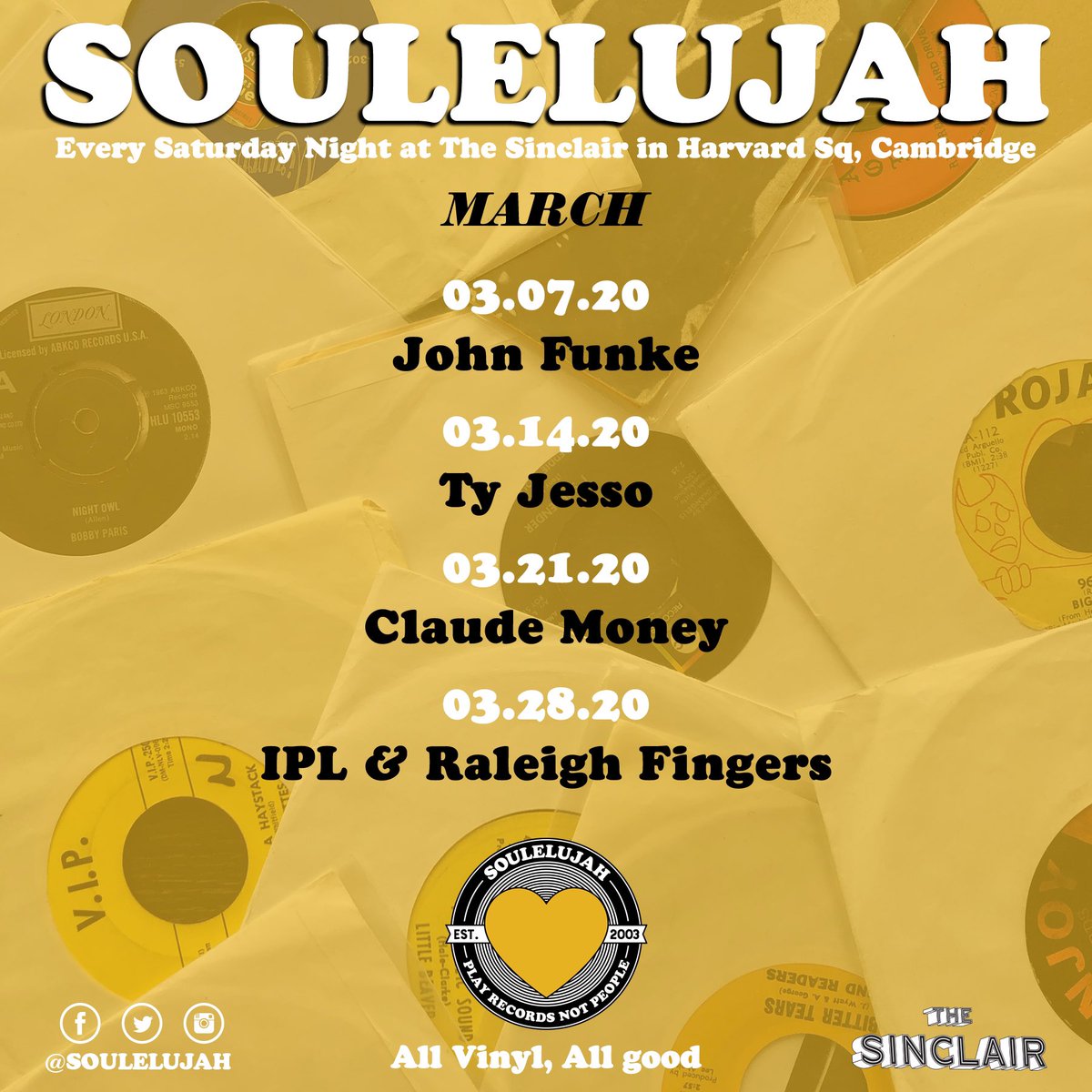Soulelujah's tweet photo. What a weekend! Let the good times roll right into March! See you next Saturday!
#Soulelujah #TheSinclair #TheSinclairKitchen #CambridgeMA #HarvardSquare
#SeeYouNextSaturday https://t.co/98oSfkPdEe