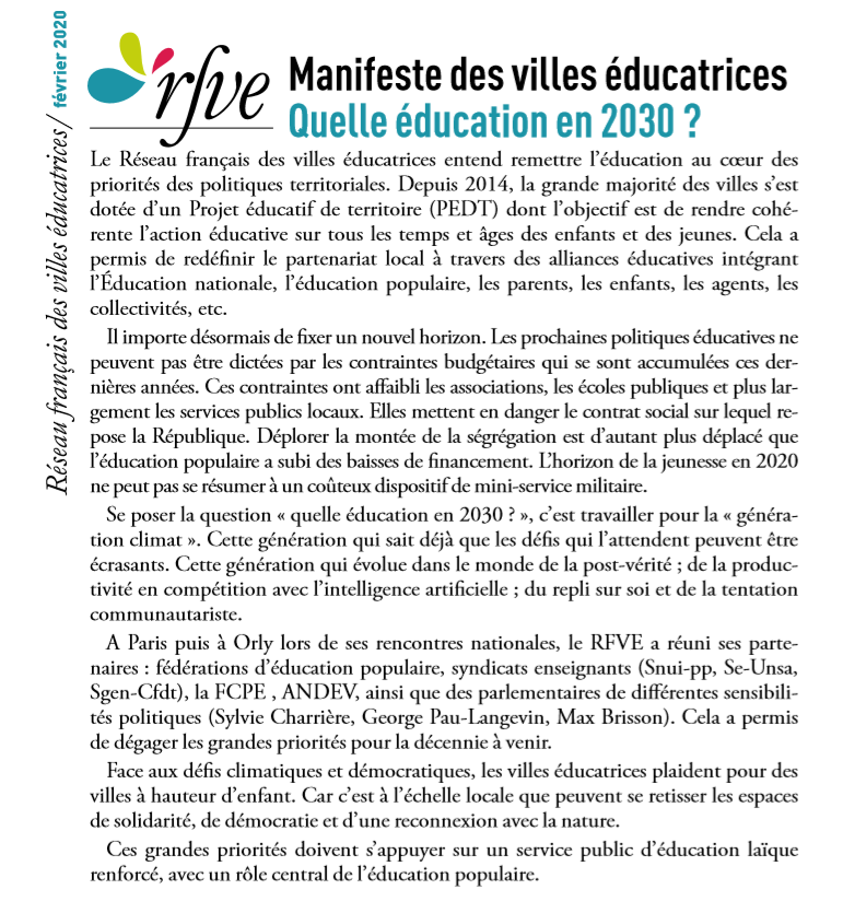 DimitriHLT's tweet photo. "L’horizon de la jeunesse en 2020 ne peut pas se résumer à un coûteux dispositif de mini-service militaire " écrit le Réseau français des villes éducatrices. #RFVE https://t.co/exnv9ZNUbo #SNU #PETD #EducPop https://t.co/qFF41445xb