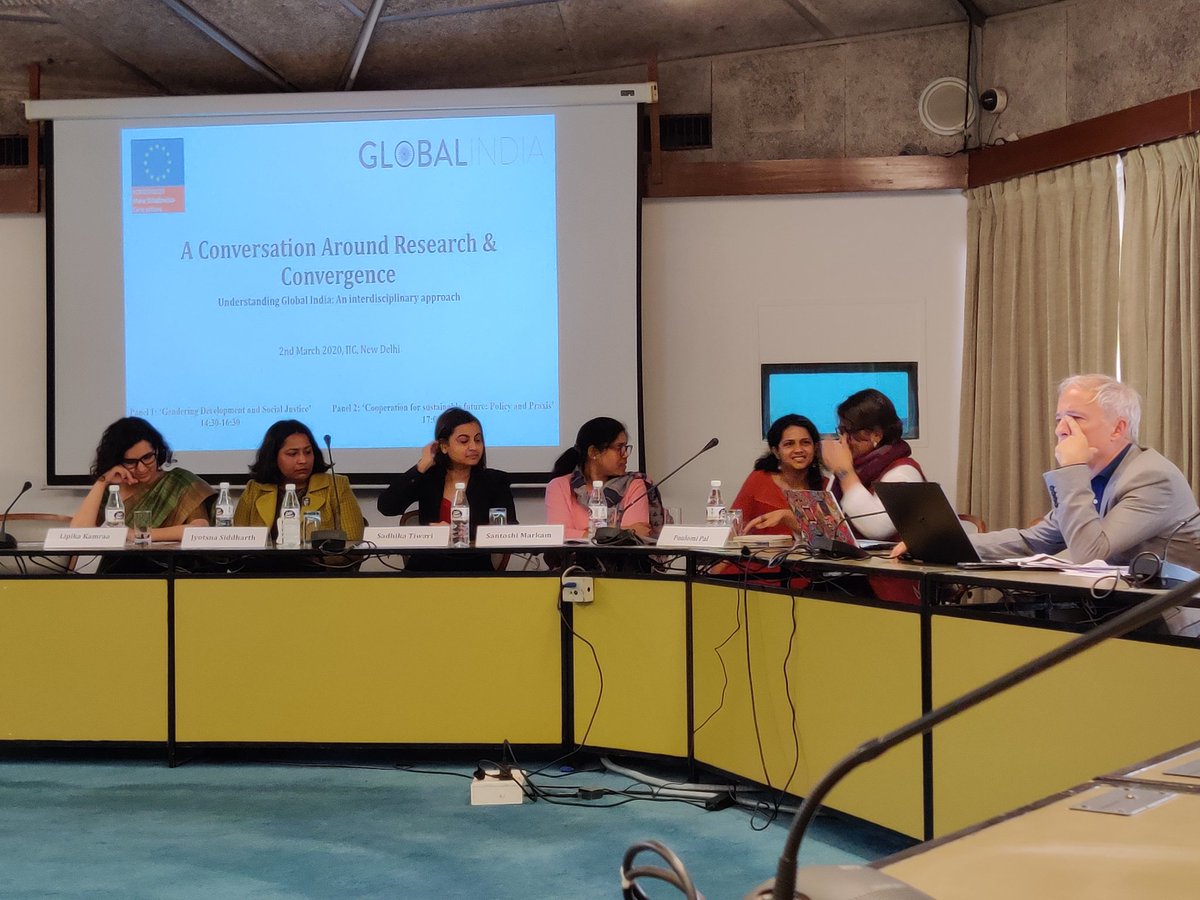 At the @GlobalIndiaETN and @EUScienceInnov discussion today on Understanding #GlobalIndia - A Conversation around #Research & #Convergence.  The first session looks at #Gendering #Development and #SocialJustice.