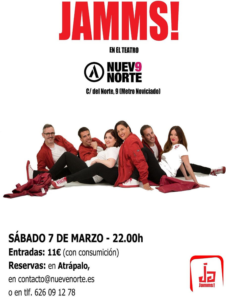 jamms_teatro's tweet photo. ¡Bienvenido #Marzo! El mes de las flores, de la ansiada primavera, de las sangres alteradas... El mes de las risas con mucho más #Jamms! ❤️
¡Corre, no te quedes sin tu entrada para este sábado!
https://t.co/5GEs8QLX2T
#Impro #Improvisación #risas #ocioEnMadrid #teatro #creativdad https://t.co/W0uLpR9nhT