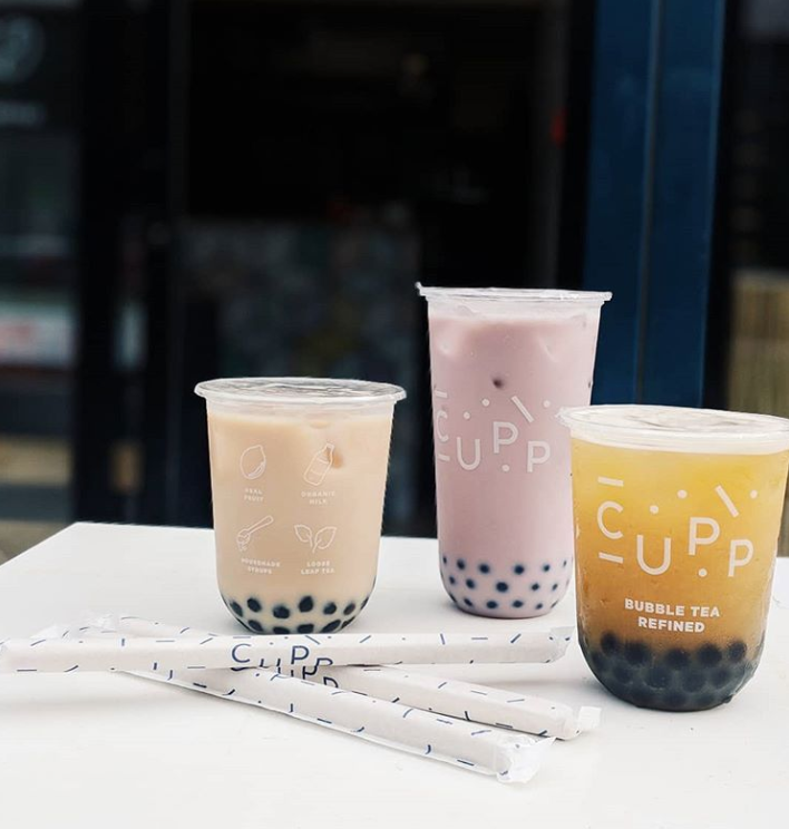 StDavidsCardiff's tweet image. From a milk tea with chewy tapioca, to a refreshing fruit tea with added popping bubbles, every tea is a taste sensation at @cuppbubbletea, which you slurp through an oversized straw 🥤