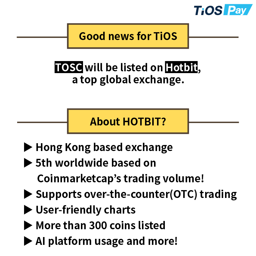 AP_First_'s tweet image. TOSC will be listed on Hotbit in the second week of March.🥳🎉

#tios #tosc #tosp #tiospay #tosblock #hybrid #blockchain #paymentsystem #multiplatform #listing #news #hotbit #exchange