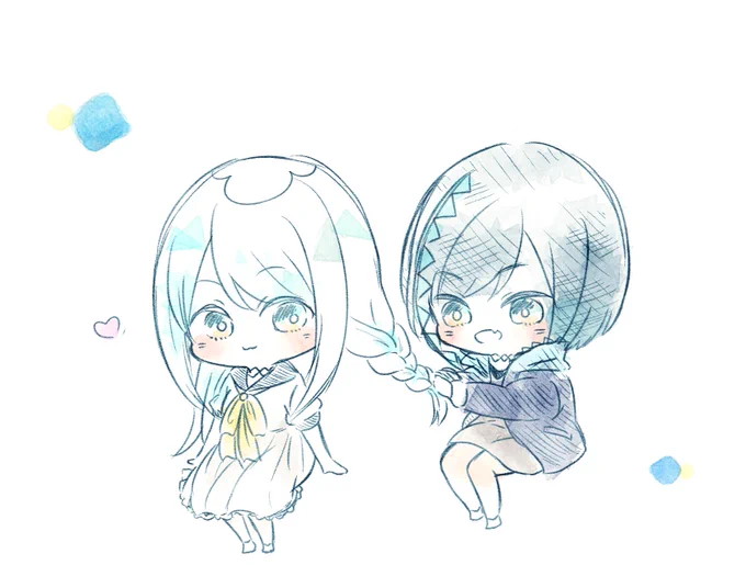 お絵描きの息抜きに落描き ५✍( '▿'   )✨
 #ナギナミ   #凪波あーと 