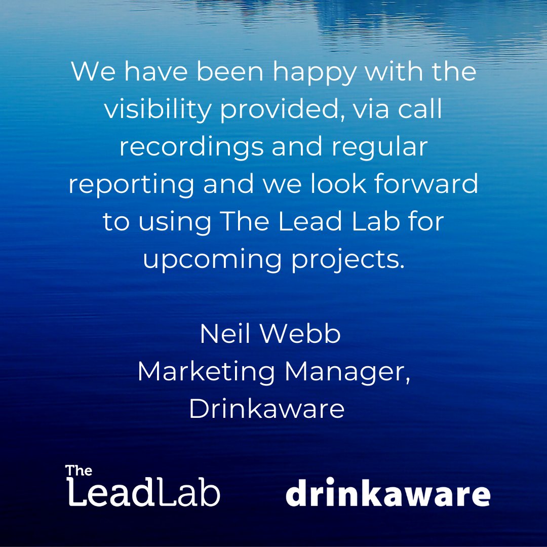 We've been working with Drinkaware since January with some really impressive results! A really important campaign for everyone to be aware of - we're looking forward to our continued relationship. 📞☎️
.
theleadlab.com
.
#telemarketing #leadgeneration #b2b