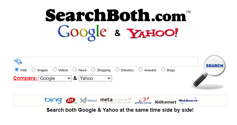 sprp77's tweet image. goofram.com Search Google and Wolfram Alpha at the same time 
us.searchboth.net Search both Google &amp;amp; Yahoo at the same time side by side 
elocalfinder.com/HSearch.aspx search Google Yahoo Bing &amp;amp; Ask 
#multisearch #metasearch #osint #seo #search #GoogleCSE #OSINT