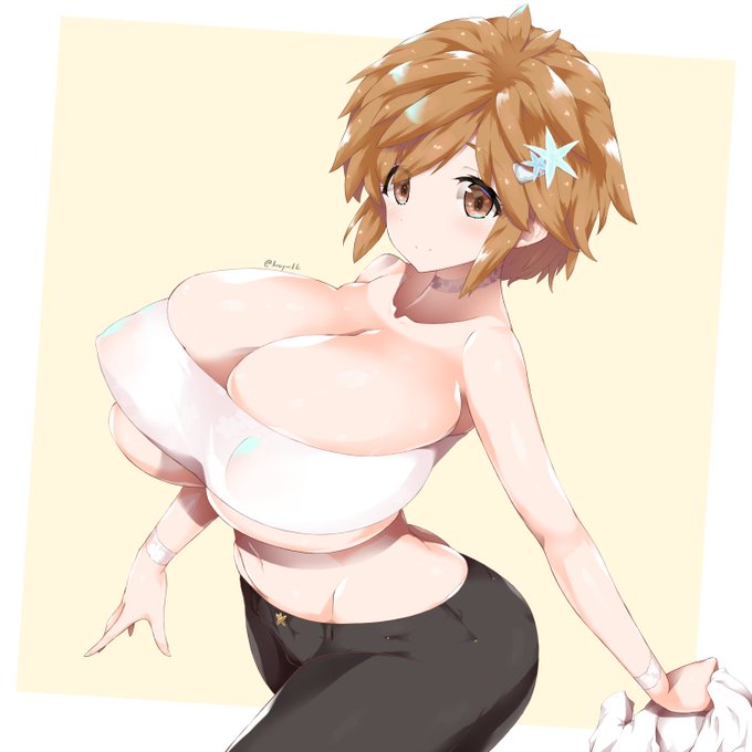 豊かな胸のゆたかちゃんのチューブトップおっぱい
#オリキャラ #オリジナルイラスト 