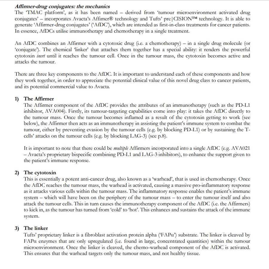   #AVCTGreat Thesis created by  @MylesMcNultyClearly outlines how the Drug Conjugate AfDC may prove to be the most Advanced Immune oncology treatment to the fight against Cancer (Pg 11/12) https://aimchaos.files.wordpress.com/2020/03/a... back to presentation...