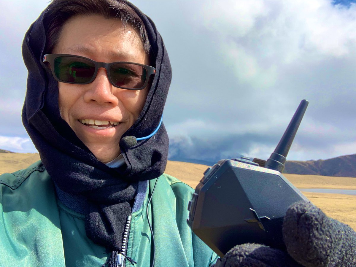 The VERTIX Pro tested at Mt Aso with the billowing smoke from the crater behind. Works great!