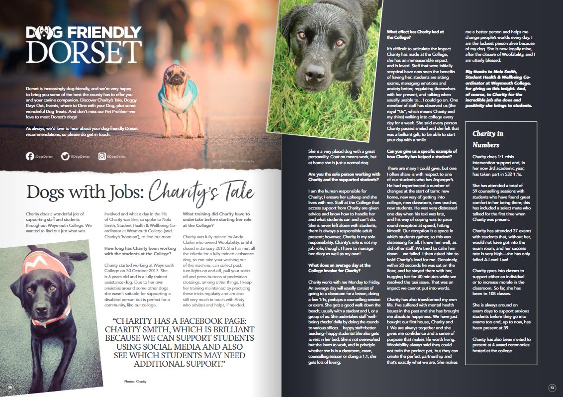 🐕 Read Charity's Tale and find out about the amazing support work she does at @WeymouthCollege: en.calameo.com/read/004364226…

Discover this and more in the latest issue of <a href="/JustAboutDorset/">Just About Dorset</a>

#Dorset #Dogfriendly #supportdog #wellbeing #dogswithjobs