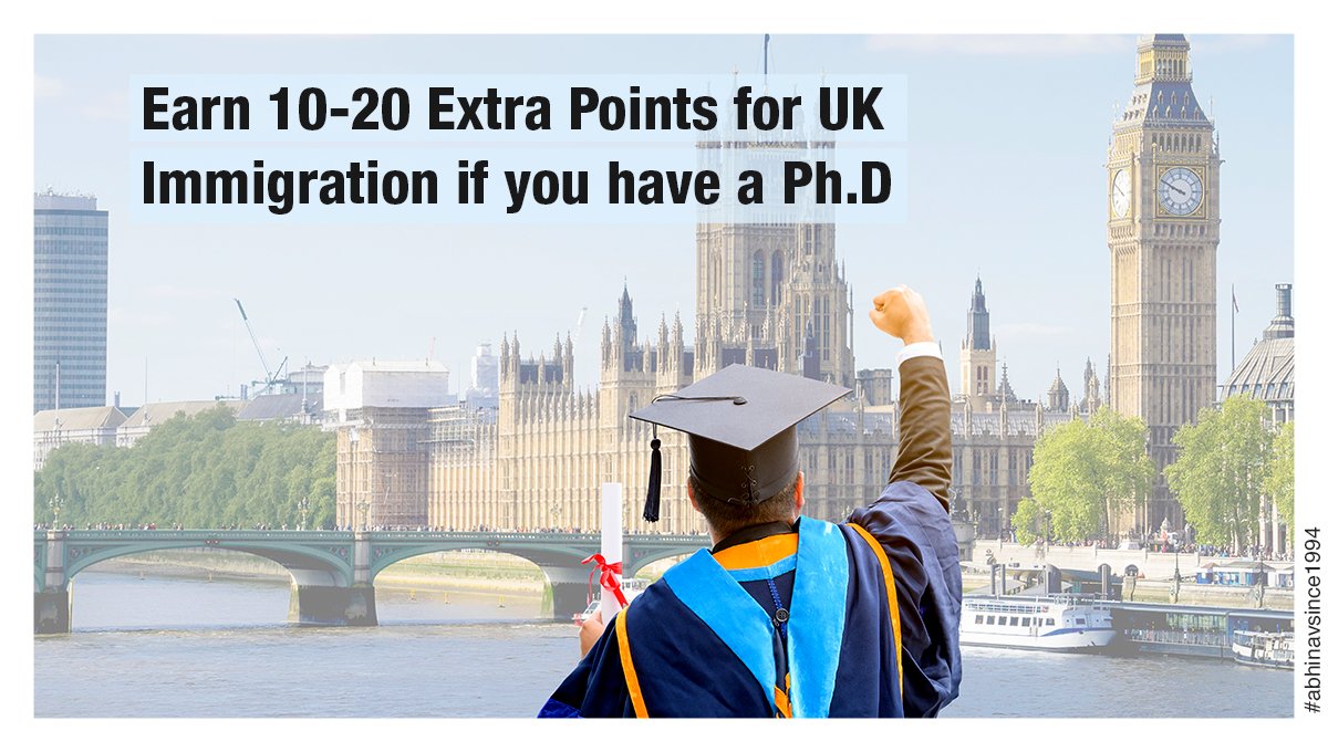 abhinavimmi's tweet image. Are you a Ph.D holder? Now earn Extra 10 to 20 Extra points for your UK Immigration!

Apply Now:bit.ly/38iWdot

#UKVisa #UKImmigration #MigrateToUK #IndianScholars #Indian #PhD #UKImmigrationNews #VisaConsultants #ImmigrationMadeSimple #AbhinavSince1994