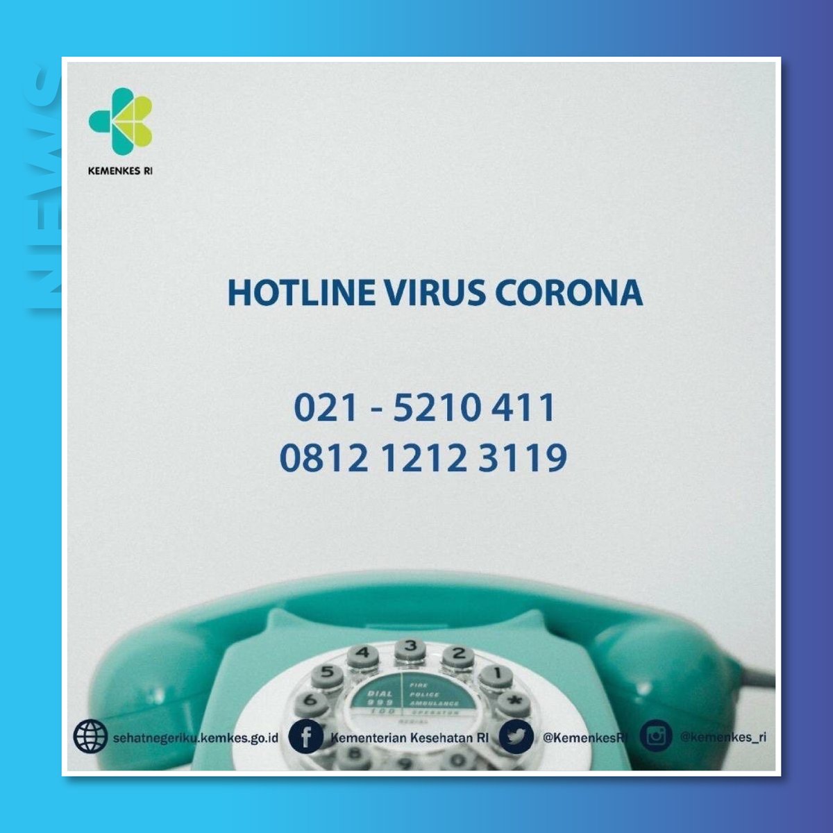 e100ss's tweet photo. #SSInfo Bila anda mengalami gejala-gejala seperti Batuk, Pilek, Sakit Tenggorokan, Demam, Sakit Kepala, dan atau Sesak Napas, segera hubungi Hotline Kementrian Kesehatan terkait Virus Corona di 021-5210411 / 0812 1212 3119 https://t.co/bvbqfcoY7E