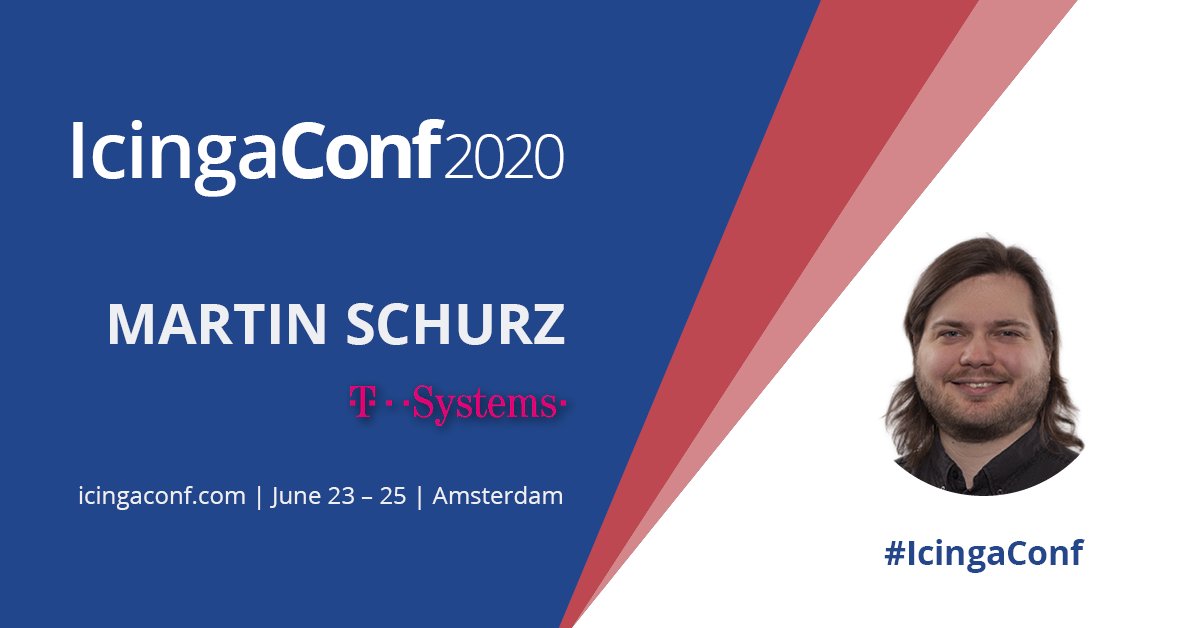 icinga's tweet photo. Looking forward🤩 to listen to Martin Schurz @schurzi85 at #IcingaConf! Don’t miss💬 "Endless different projects – one monitoring"! See you in #Amsterdam! ➡️ https://t.co/GTvICrKAsj @tsystemsde #icingaconf #monitoringlove https://t.co/uIx35qYdFp