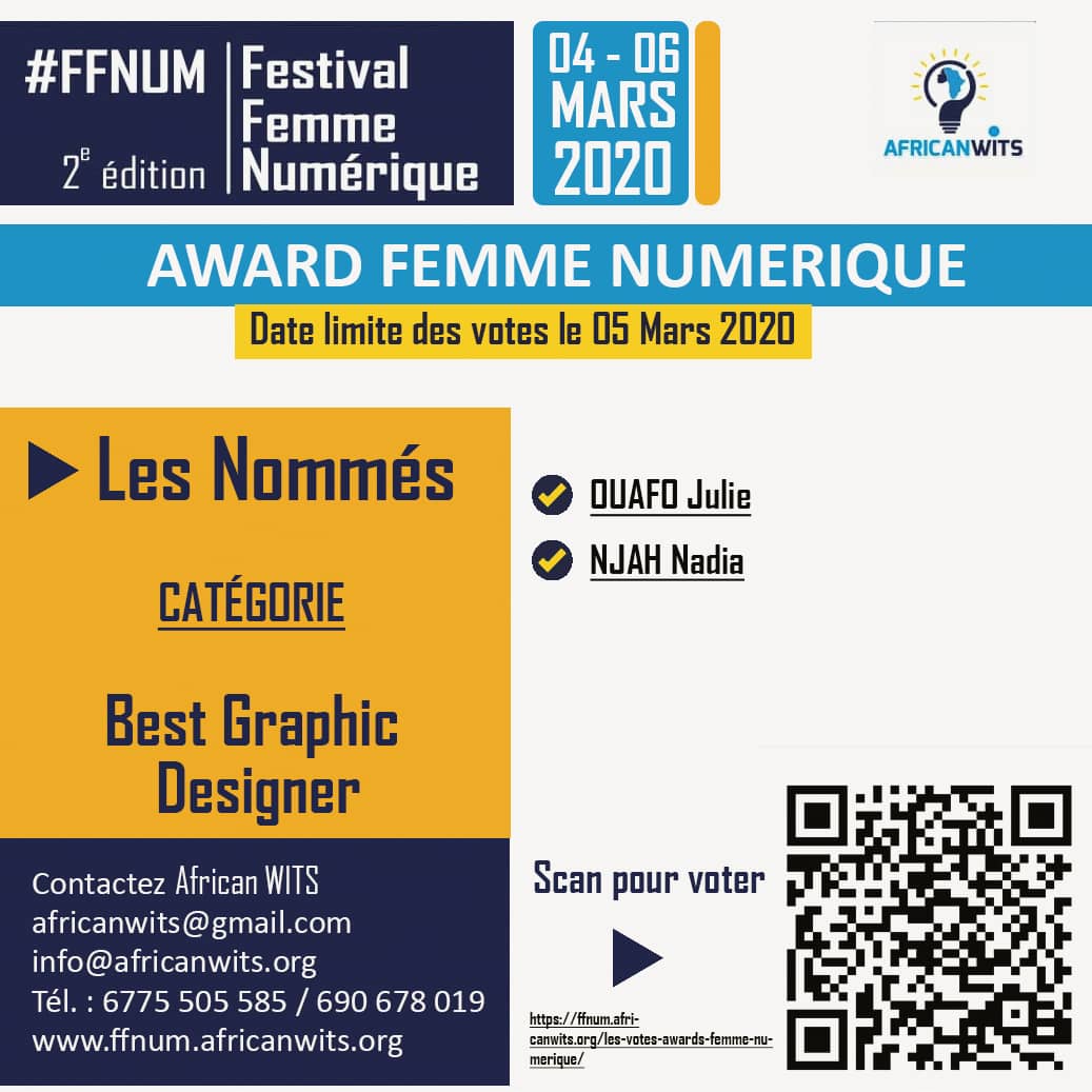 HororeBELL's tweet photo. Les votes du public sont ouverts pour les candidates des Awards Femme Numérique 2020 #FFNUM2020
Cliquez sur le lien suivant pour les encourager : https://t.co/B6tG5K15df
NB : les votes du public comptent pour 40% https://t.co/yLwL50SrVR