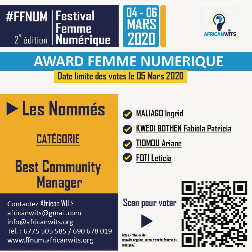 HororeBELL's tweet photo. Les votes du public sont ouverts pour les candidates des Awards Femme Numérique 2020 #FFNUM2020
Cliquez sur le lien suivant pour les encourager : https://t.co/B6tG5K15df
NB : les votes du public comptent pour 40% https://t.co/yLwL50SrVR