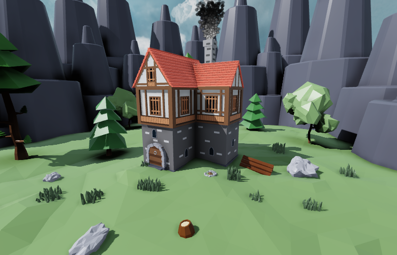 Produed123 On Twitter Low Poly Medieval House Roblox Robloxdev - low poly house roblox