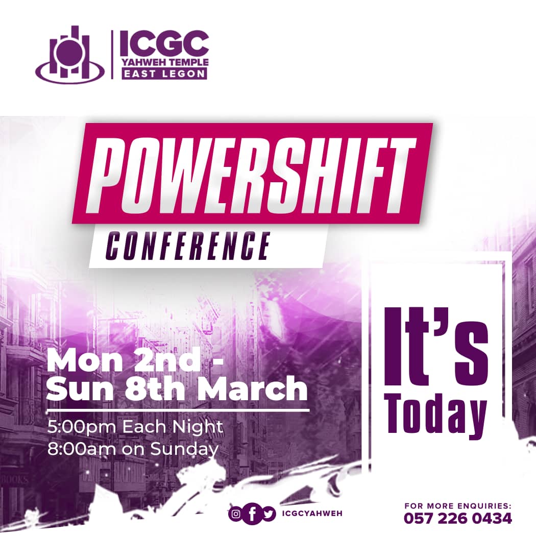 icgcthenewwine's tweet photo. All roads lead to @icgcyahweh tonight for POWER SHIFT CONFERENCE 2020 #PWSHIFT20
#POWERSHIFT
#HIAat50 
Time:5pm-8:30pm prompt

Ministering tonight 🔥🙏🏽
@RevSteveMensah
Invite someone. https://t.co/VXI655tTpP