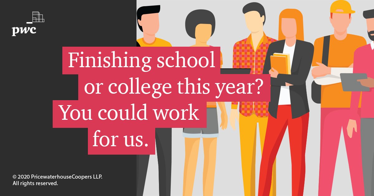 We’re celebrating #NationalCareersWeek! Are you finishing school or college this year? We have opportunities for you to join PwC UK this Autumn. Don’t miss out on our 2020 opportunities! View our remaining vacancies and apply here: bit.ly/2uJ2ufx

#NCW2020