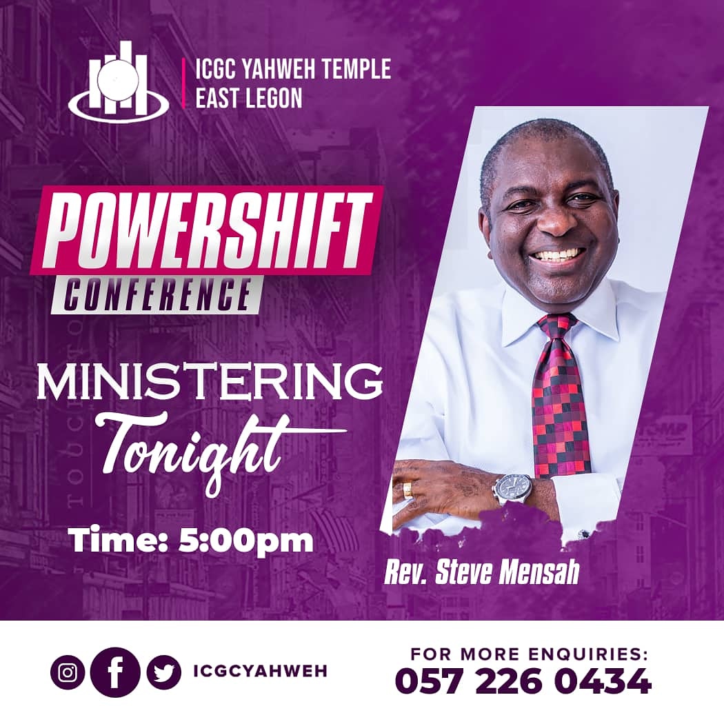 icgcthenewwine's tweet photo. All roads lead to @icgcyahweh tonight for POWER SHIFT CONFERENCE 2020 #PWSHIFT20
#POWERSHIFT
#HIAat50 
Time:5pm-8:30pm prompt

Ministering tonight 🔥🙏🏽
@RevSteveMensah
Invite someone. https://t.co/VXI655tTpP