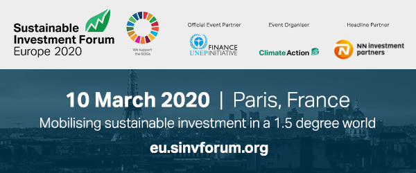 CDP's tweet photo. How are investors incorporating sustainability and ESG into their investment strategies? Find out at the Sustainable Investment Forum Europe 2020, organised at in partnership with the @UNEP_FI. Download the brochure: https://t.co/dbJw5OATY2 #SINVEU https://t.co/N7efZDbaqg