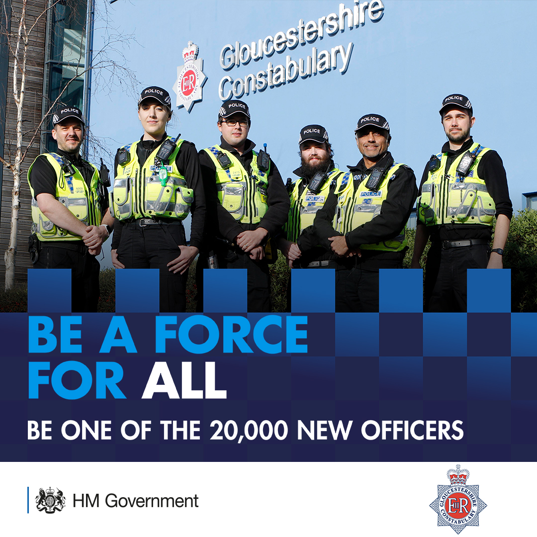 Saving lives. Tackling criminality. Protecting the vulnerable. Making a difference. Justice for victims. That’s why we’re police officers at #GloucestershireConstabulary. Step up. Make a difference. Join us. Police officer recruitment opens on 16 March: bit.ly/PoliceOfficerR…