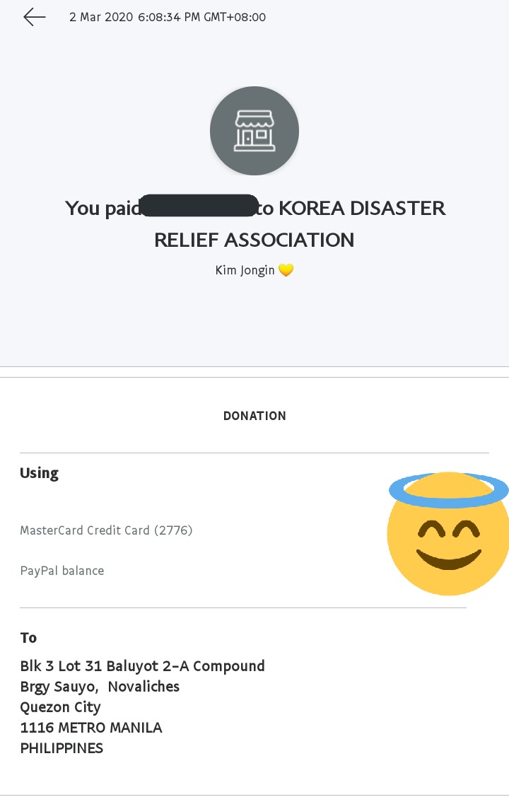 kainationph's tweet photo. KIM JONGIN values happiness the most, hence, we're spreading happiness and hope in our own little way!! This small donation was made under his name, we really hope it can still help those affected with corona virus..let's pray for everyone safety 😭😭🙏🙏🙏
#카이_선한영향력 https://t.co/Jauo4QUaNP