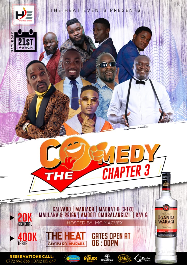eddiespikaagaba's tweet photo. Up next, comedy of 1000 laughs! What a line up??!!! #TheComedyChapter3 ft @idringp @chikoandmadrat, @AOmubalanguzi, #MaulanaReign, #Mariach, Ankole' s songbird @Ray_G_official hosted by @Ronniecomedy
Tax 20k, table 400k comes with a drink https://t.co/MqB9qBG04D