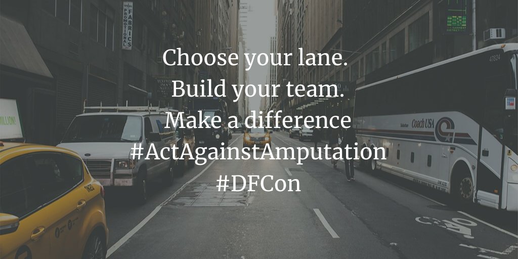 DGArmstrong's tweet photo. Choose your lane. Build a team. Make a difference. #DFCon20 #ActAgainstAmputation #DiabeticFoot #ToeFlowandGo https://t.co/SkPYShL5rG https://t.co/nMnU75C1Zy
