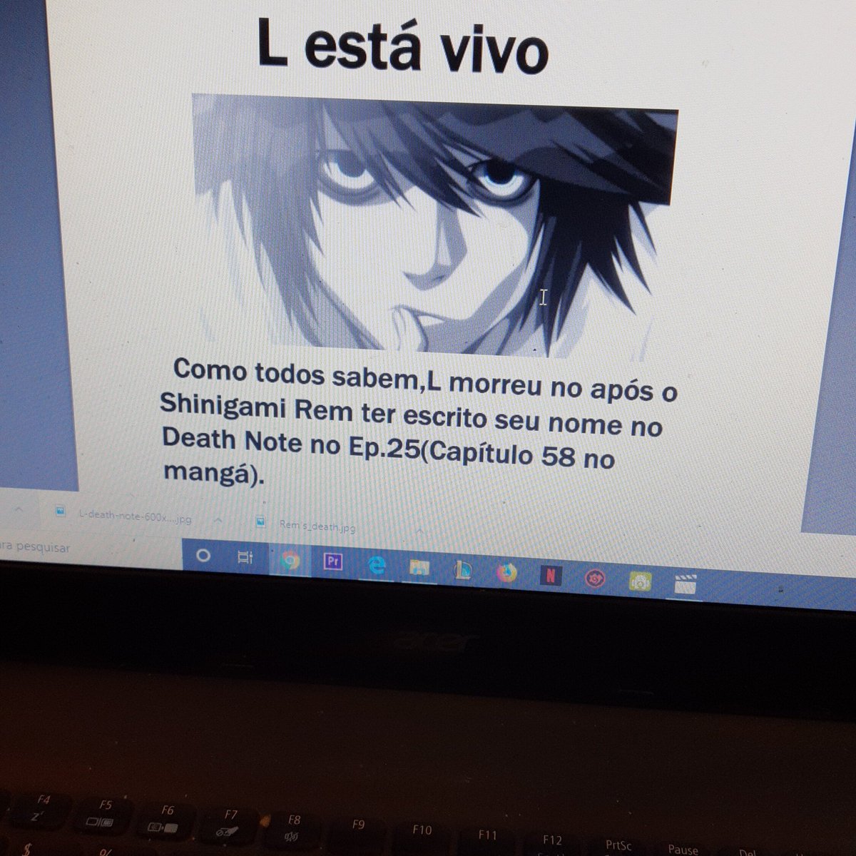 erickatiau's tweet photo. PDF com provas e fatos de que L está vivo.
Provas novas e totalmente minhas.
#DeathNote
#LDeathNote
#Teorias
#DeathNoteBrasil
#deathnoteoneshot
#deathnote2020
#powerofkira
https://t.co/5etrFgHFil https://t.co/OIOUZPukk5