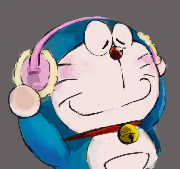 がんジャの耳当てドラちゃんがめっちゃかわいかったので描きました 