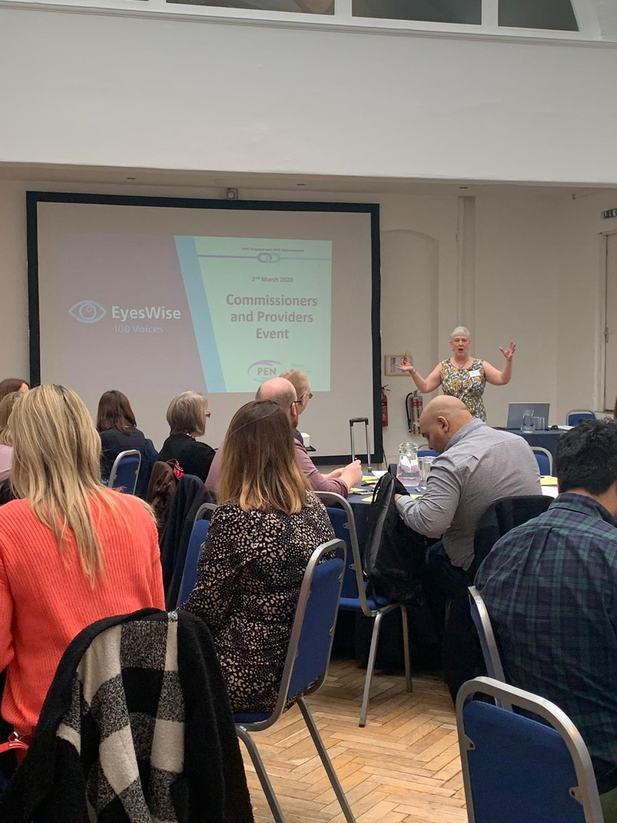 Today we are hosting the 100 Voices 'ophthalmology' commissioner/provider workshop along with @PEN_NEWS . Aiming to engage with commissioners and service providers, understand patient experiences, identify the issues they are facing and explore the ideal journey and improvements.