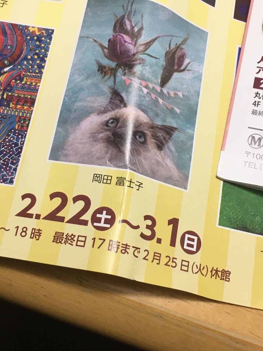 画材屋さんで見かけた良さげな展示会のチラシ持って帰って計画立てようかと思ったらすでに終わってた…くそう… 