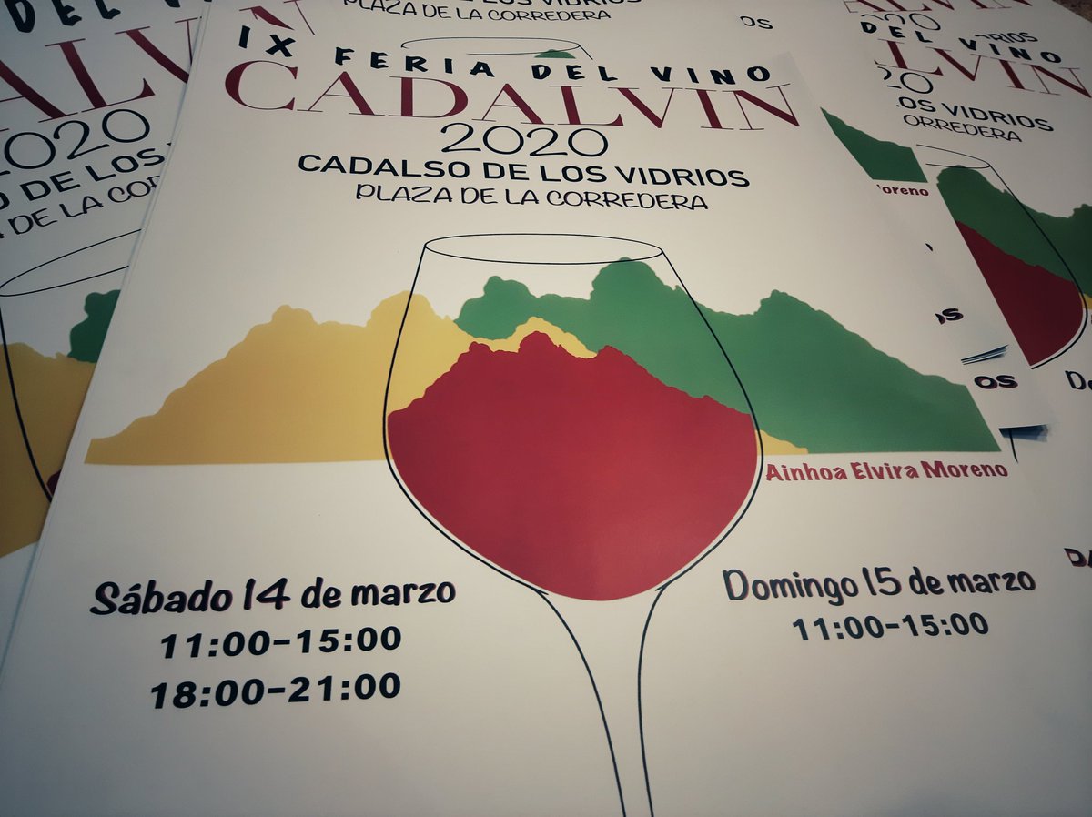 Cadalso_Opina's tweet photo. ¡A tan solo doce días!🍷
#Cadalvín #feriadelvino #cartel #ainhoaelviramoreno #vino #enoturismo #vinosdemadrid #denominacióndeorigen #vinosdecadalso #bodegas #garnacha #garnachatime #vinotinto #wines #winetime #winemakers #winelovers #madridenoturismo #Cadalso #CadalsoDeLosVidrios https://t.co/Pceyokw4QG