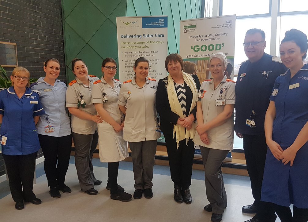 UHCW_LD's tweet photo. We welcomed Colleen Fletcher MP at @nhsuhcw on Friday, to showcase how our Nursing Associate, Chartered Manager Degree and Senior Leader Masters @covcampus Apprenticeship programmes are developing our employees #apprenticeships https://t.co/uDLB1Q8kh5
