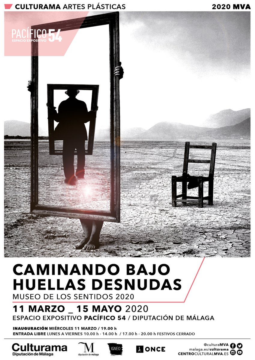 Caminando bajo huellas desnudas, Museo de los Sentidos 2020.
La inauguración tendrá lugar el próximo 11/03, a las 19 h. en el Auditorio Edgard Neville de la <a href="/diputacionMLG/">Diputación de Málaga</a> en #Pacífico54 con varias actuaciones.
En colaboración con Grupo Ígneo.
Más info.: ow.ly/BeUP50yA2Uj