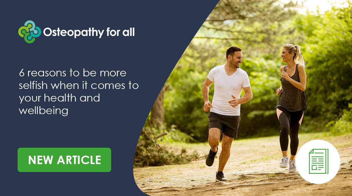 OsteopathForAll's tweet photo. NEW Blog: 6 reasons to be more selfish when it comes to your health and wellbeing
Read our latest article from the Connected Healthcare blog to learn more: https://t.co/cwy2lMYZmr
#wellness #wellbeing #osteopathy #health
#itstimeforyou https://t.co/vmjXdLPDHf
