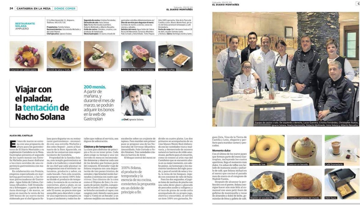 ¡Gracias a todos los 'rapidillos' amantes de la gastronomía! ha sido increíble ver como en cuestión de horas se han agotado los 200 bonos que <a href="/igNachoSolana/">Ignacio Solana Perez</a> ha preparado con cariño y esmero.
Se nos va otro gran menú de la Campaña estrellas Michelin Cantabria.