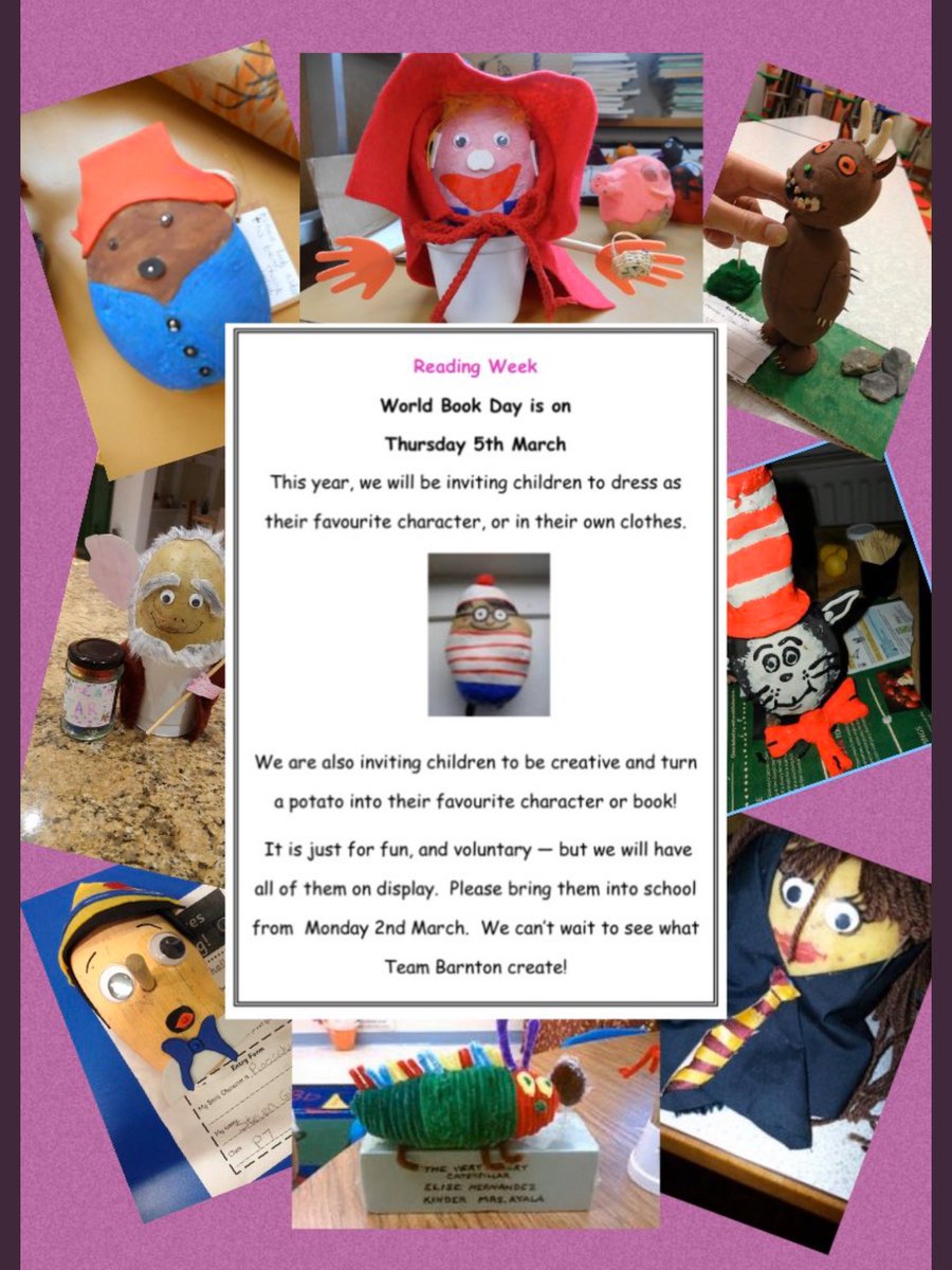 Super World Book Day creations from Nursery. Can you guess who their favourite character is from their book? <a href="/BarntonMrsL/">Alison Lawson</a> <a href="/barntonminis/">Debs Stewart</a>