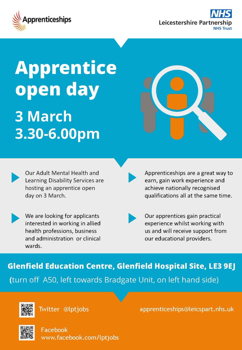 katie_crowfoot's tweet image. Did you hear @LPTnhs on BBC Radio Leicester talking about our #apprentice open day tomorrow? There are loads of opportunities available #buisness #administation #clinical #therapy ... If your someone who likes to learn whilst working we might have career for you.